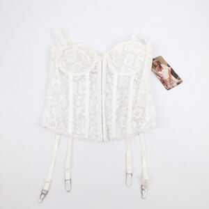 Vintage NWT 80s Shirley of Hollywood Corset Panty Set Size 38 Wedding Lingerie